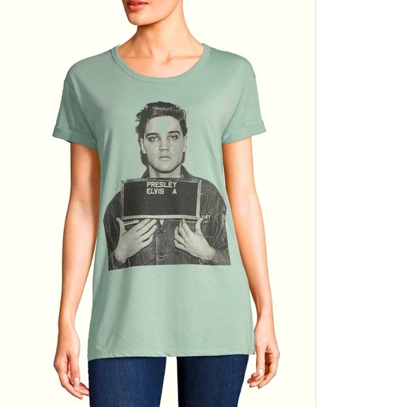 Elvis Presley Mug Shot Rock N Roll Official T-Shirt M NWT - Picture 1 of 3